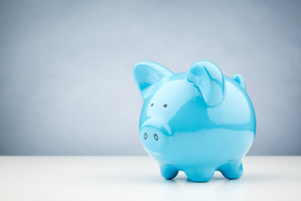 blue piggy bank